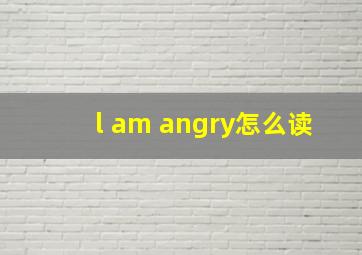 l am angry怎么读